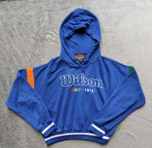 Wilson Hoodie Women's Small Blue Cropped Forever 21 Logo Casual Tennis - Picture 1 of 7