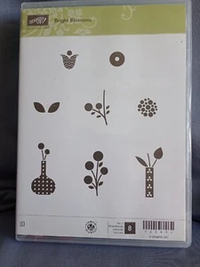 Stamping Up Bright Blossoms unmontiert Gummistempel Set 8 Stück gebraucht - Bild 1 von 3