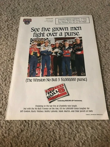 1998 NASCAR WINSTON Poster Print Ad JEFF GORDON RUSTY WALLACE MARK MARTIN NOBULL Cover