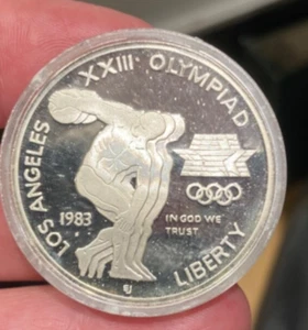 1983-S Proof Los Angeles Olympic Commemorative .900 Silver Dollar - Picture 1 of 2