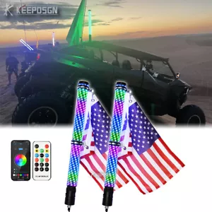 1.8" Thick Fat Whip Light APP Control Antenna 2FT For UTV Kawasaki Teryx KRX1000 - Picture 1 of 17