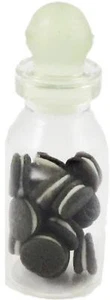 Dolls House Glass Jar with Chocolate Sandwich Cookie Kitchen Shop Accessory 1:12 - Picture 1 of 8