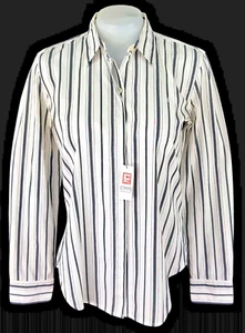 CHAPS CLASSICS By RALPH LAUREN Womans Black & White L/S EVENING SHIRT - S - £65 - Picture 1 of 13