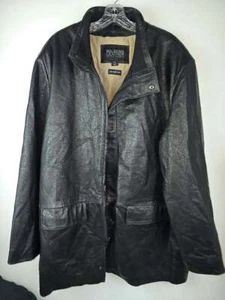 Vntg! WILSON'S LEATHER Sz XL Men's Black Coat/Jacket Thinsulate Ultra Pelle Stud - Picture 1 of 6