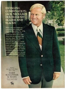 JACK NICKLAUS golfer ~ 1973 Full Page Clothing Ad - Picture 1 of 1