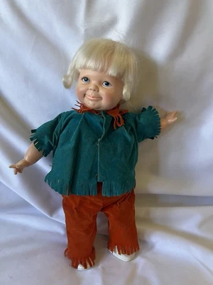 Vintage Thumbelina Original clothes Working Ideal Toddler  Pull String Doll 1968 - Image 1 of 4