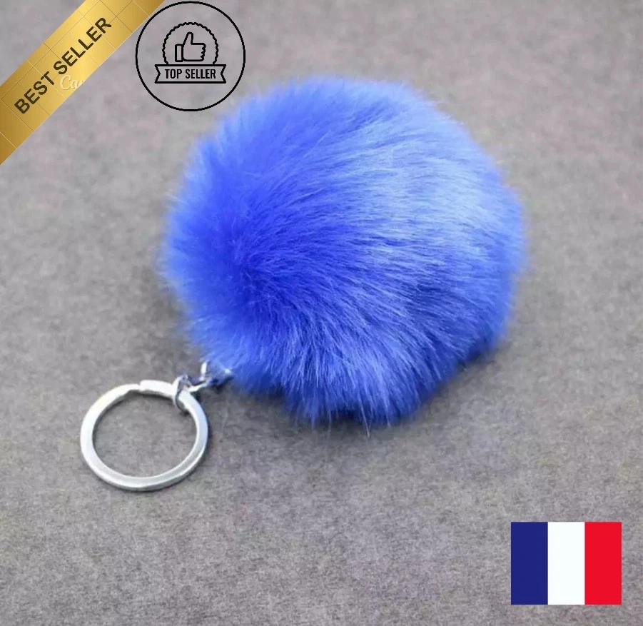 Porte Clé Bijoux Sac Pompon Doux Fourrure Femme Mode Idée Cadeau Voiture Fille - Photo 1/1