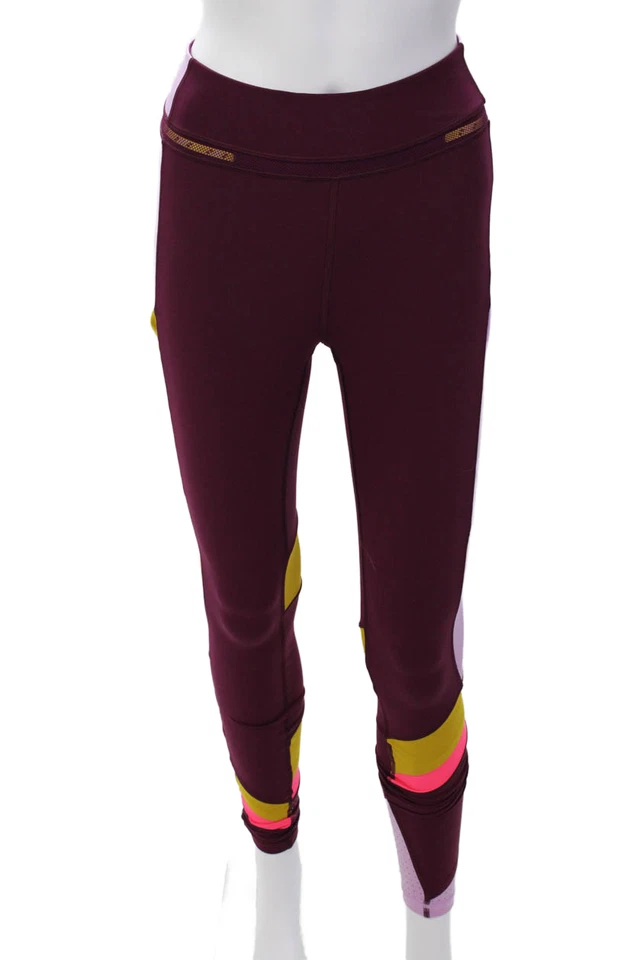 Leggings al tobillo Lululemon para mujer tiro alto malla ribete ciruela lila talla 4 Foto 1 de 3