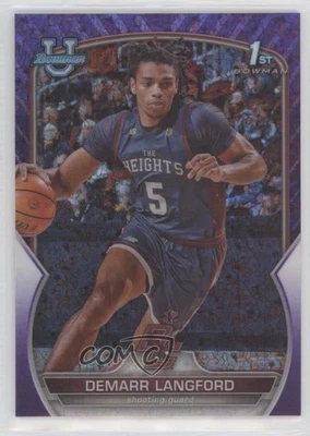 2022-23 Bowman U Chrome Purple Mini-Diamond Refractor /399 Demarr Langford #53 - Image 1 of 2