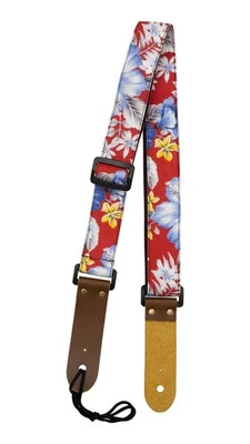 Aria SPS-2200UKE/HA4 RD Ukulele Strap Pink Hibiscus Pin Type New - Image 1 of 2