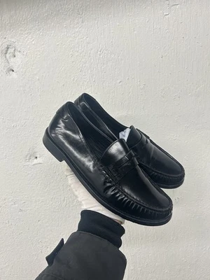 Mocasines Saint Laurent YSL Monograma Logo Cuero Negro 1050 39.5 EU 9.5 EU Y32 Foto 1 de 4