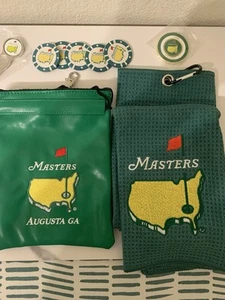 Masters -Golf Tee/ Ball Pouch, 5 Poker Chip, 1 Towel., 1 Divot Tool, Ball Marker - Picture 1 of 1