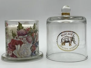Michel Design Works Glass Candle & Holder Winter Bouquet Floral Elegant - Picture 1 of 13