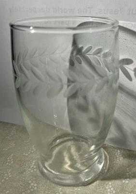 "Juego de 6 vasos transparentes Anchor Hocking Shot Juice hojas grabadas 4 oz 3,5"" de alto" Foto 1 de 4