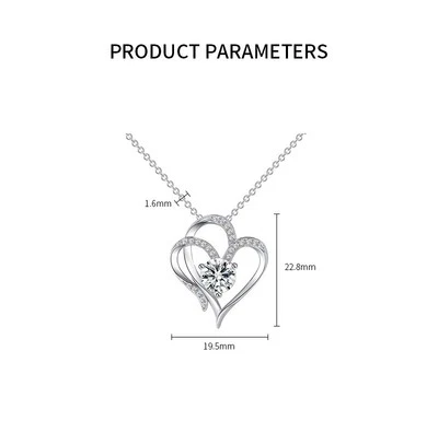 Collana con ciondolo doppio cuore argento chic ed elegante un gioiello essenzial - Immagine 1 di 4