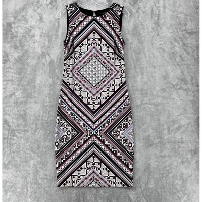 White House Black Market Dress Small Floral Abstract Bodycon Reversible Office - Image 1 of 4
