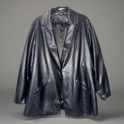 Chaqueta Blazer Torrid Imitación Cuero Línea Ling Para Mujer 4X Negra Nueva Sin Etiquetas - Nunca Usada Foto 1 de 4