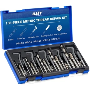 Metric Helicoil Thread Repair Kit - 131 Piece Set with HSS Drill Bits M5-M12 - Picture 1 of 10
