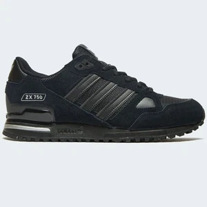Adidas Originals ZX750 Mens Shoes Suede Triple Black Trainers GW5531 - Picture 1 of 4
