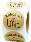 100 Handmade With Love Stickers 25mm