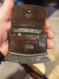 Antique Tibetan Flint Fire Striker Leather Pouch Purse 19th Century - Picture 1 of 4