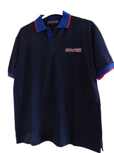 Men's Athletic Short Sleeve Navy Poly=Cotton Polo Shirt L Ch 48 in L 30 in - Picture 1 of 8
