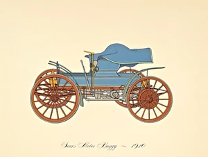 Sears Motor Buggy 1910 Lithograph Clarence P. Hornung Antique Automobile - Picture 1 of 1