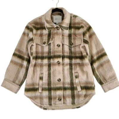 NUEVO CON ETIQUETAS American Eagle Mujer Camisa Chaqueta XS a Cuadros Piel Sintética Foto 1 de 4