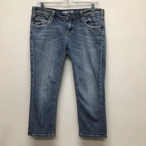 Vigoss Girls Capri Jeans Blue Stretch Medium Wash Zipper Denim 30 - Picture 1 of 9