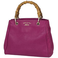 GUCCI Bamboo Small Shopper Hand Bag 2WAY Shoulder Bag Tote Hand Bag leather ...