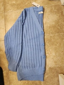 Cárdigan suéter azul grande Hollister Crochet para mujer nuevo con etiquetas - Imagen 1 de 2