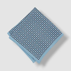 Alfani Men's Blue Ferry Geometric Medallion Silk Pocket Square - Picture 1 of 1