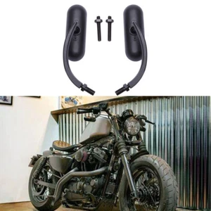 Black Motorcycle Rearview Mirrors Oval For Harley Sportster 48 883 1200 Softail - Bild 1 von 12