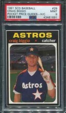 PSA 9 MINT 1991 SCD POCKET PRICE GUIDES REPLI-CARDS CRAIG BIGGIO #29 ASTROS B212
