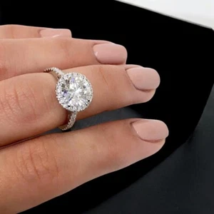 IGI Certified Lab Created 2.70 Ct Round Diamond Wedding Ring Platinum 950 - Picture 1 of 11