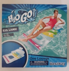 Full Size Inflatable 65" Pool Kool Lounge Float w/Back & Arm Rest H2O GO - Picture 1 of 2
