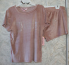 JUICY COUTURE 2 Piece Pajama Set Large Top & shorts COCO KISS Velour Company nam