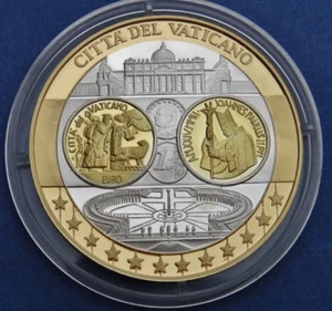 manueduc  Vaticano 2002  MEDALLA  EURO JUAN PABLO II Chapada  Plata  Oro Nórdico - Foto 1 di 1