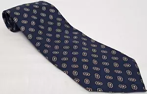 Stafford Vintage All Silk Men's Wide Necktie Blue Beige Paisley Business Biology - Picture 1 of 8