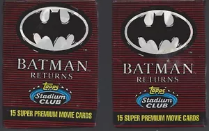 2 PACKS BATMAN RETURNS ~ TOPPS STADIUM CLUB MOVIE CARDS - Picture 1 of 1