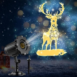 3D Dynamic Christmas Projector Lights Outdoor Indoor-2024 Upgrade Reindeer Warm - Picture 1 of 6