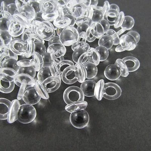 50 PCS Mini Baby Dummies Pacifiers Transparent Baby Shower Party Games Favours - Picture 1 of 1