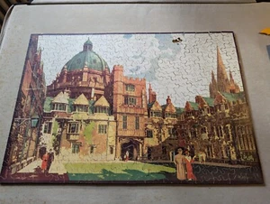 Chad Valley wood jigsaw GWR 1930s Brasenose College Oxford 400pc missing 1 piece - Photo 1/8