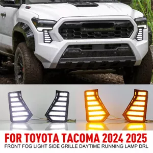 For Toyota Tacoma 2024 2025 Front Fog Light Side Grille Daytime Running Lamp DRL - Picture 1 of 11