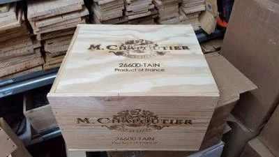 Wooden Wine Box Crate WITH LID  6 Bottle Size - Genuine - Christmas Hamper Gift. - Image 1 of 4