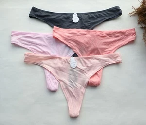4PCS Women Sexy Thongs Solid Smooth T-Back Underwear High cut G-string Panties M - Picture 1 of 11