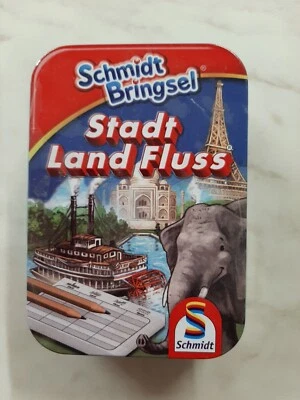 Schmidt Spiele - Stadt Land Fluss     Schmidt Bringsel  in Metallbox    NEU/OVP  - Bild 1 von 4
