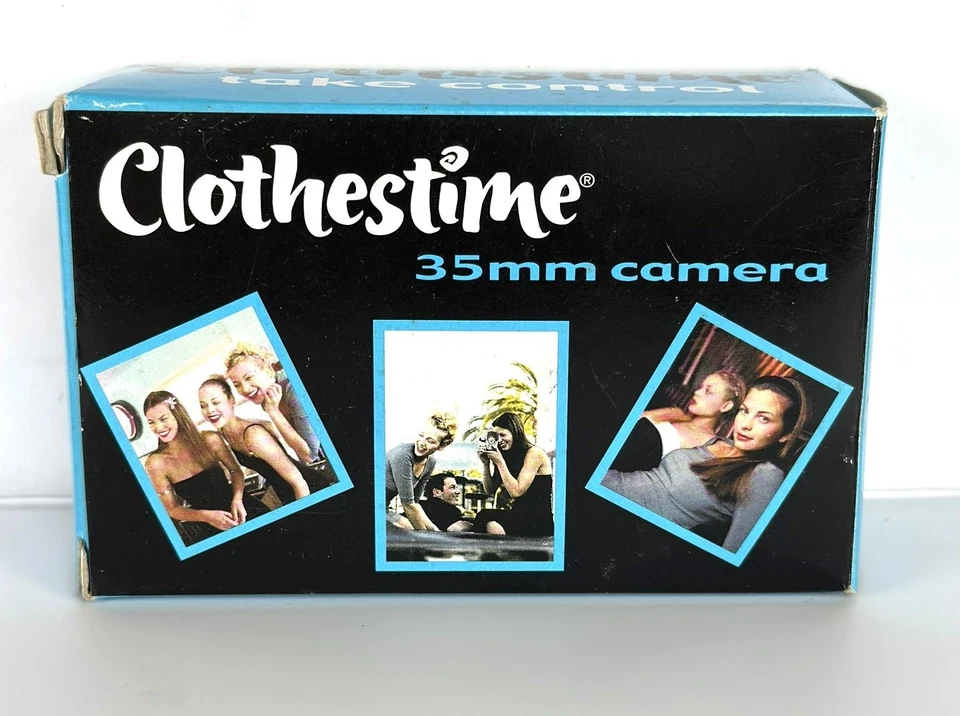 Cámara fotográfica Clothestime 35 mm vintage apuntar y disparar roja/verde azulada - Funciona, RARA Foto 1 de 4