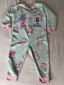 Kids Peppa Pig Sleepsuit | Girls Peppa Pig Pyjamas | Peppa and Zoe Fleece PJs - Picture 1 of 12