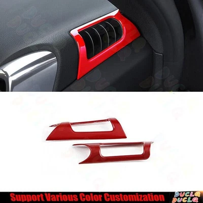 Para Porsche Cayenne 2011-2017 Rojo Brillante Salpicadero L&R Salida de Aire Ventilación Borde 2 Piezas Foto 1 de 4